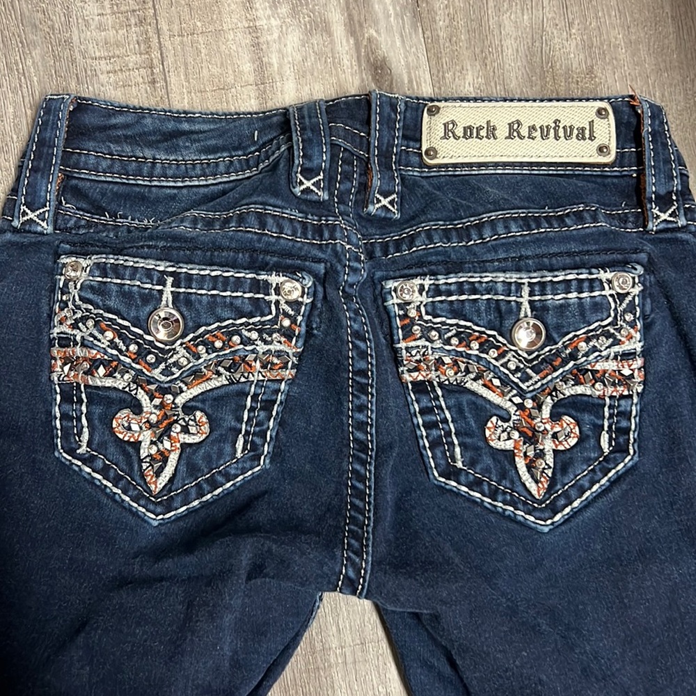 ROCK REVIVAL Skinny Jeans with Rhinestone